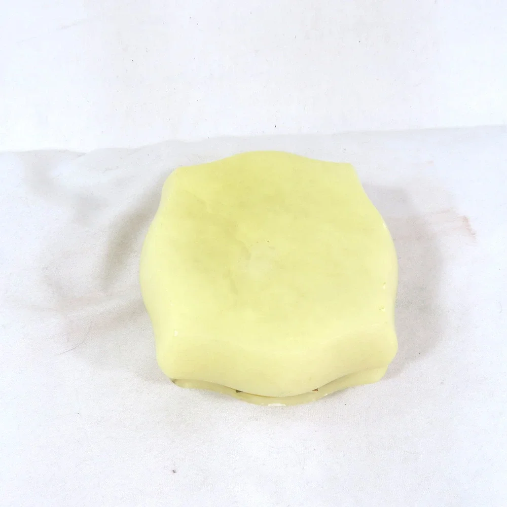Jewelry Dish Flower Beige White 4x4x2 Soapstone? Trinket Vintage
